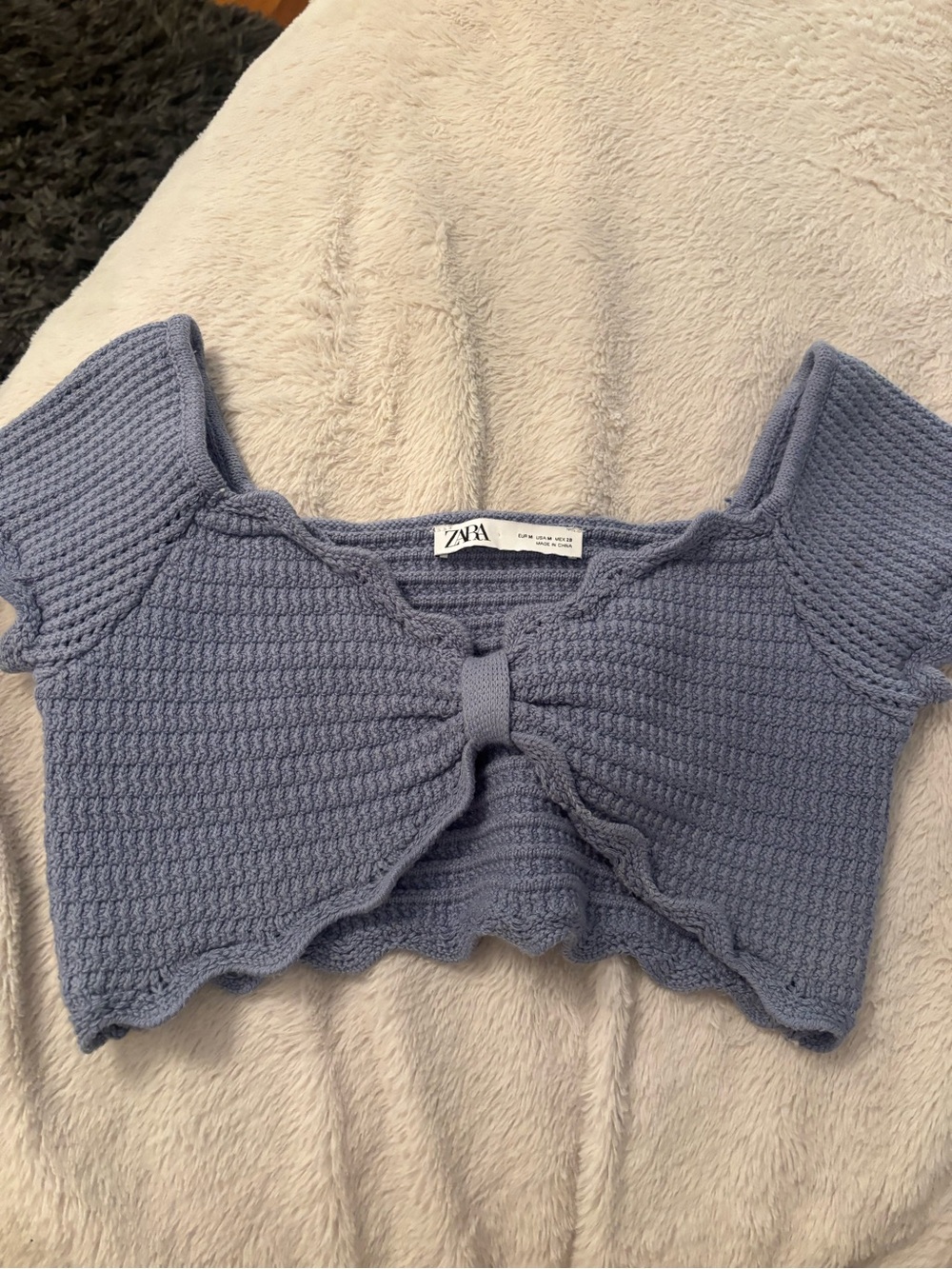 Zara Crochet Crop Top with Front Tie